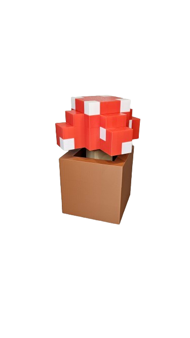 Mushroom With Hidden Storage 3d Printed Inspired by Minecraft