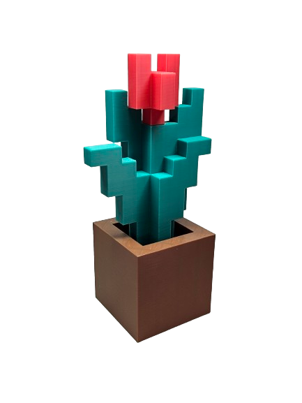 Tulips 3d Printed Inspired by Minecraft, 6 Colors!