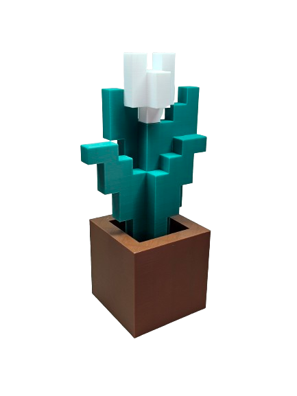 Tulips 3d Printed Inspired by Minecraft, 6 Colors!