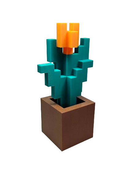 Tulips 3d Printed Inspired by Minecraft, 6 Colors!